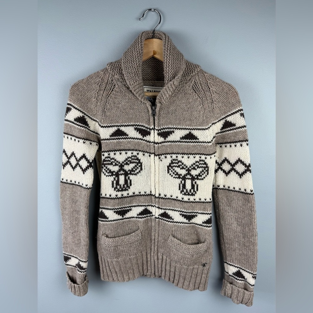 TNA Lambswool Zip-Up Sweater